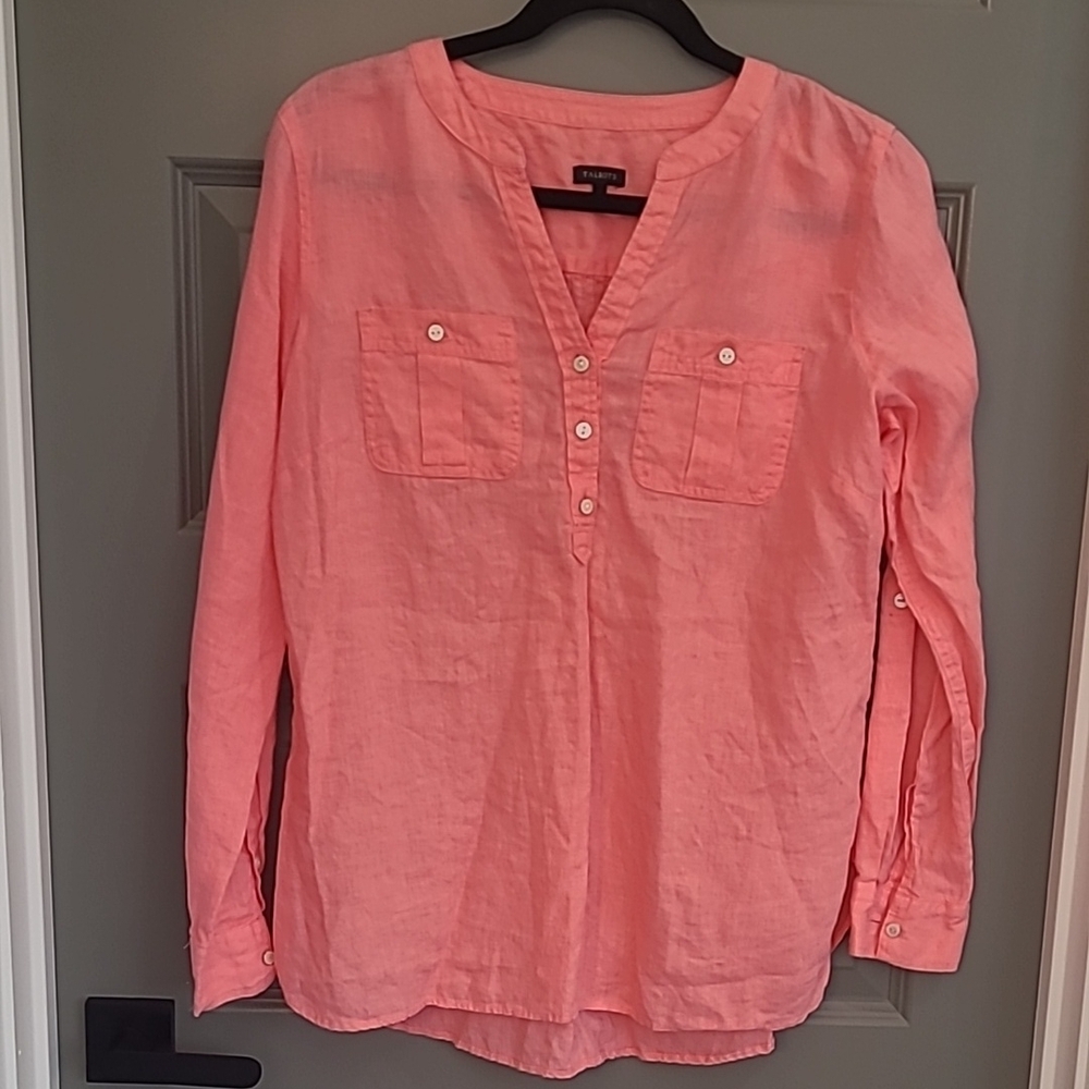 LOFT Pink V-Neck Long Sleeve Tunic